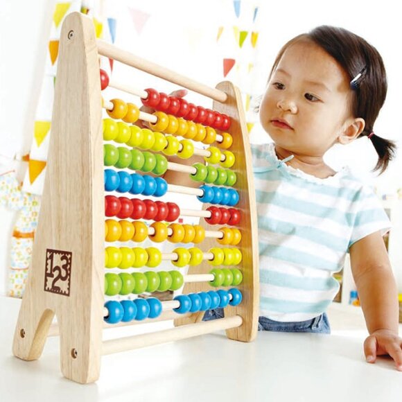 Hape Abacus Wooden Rainbow Colorful Counting Bead New Sealed Age 3+ - Picture 7 of 15